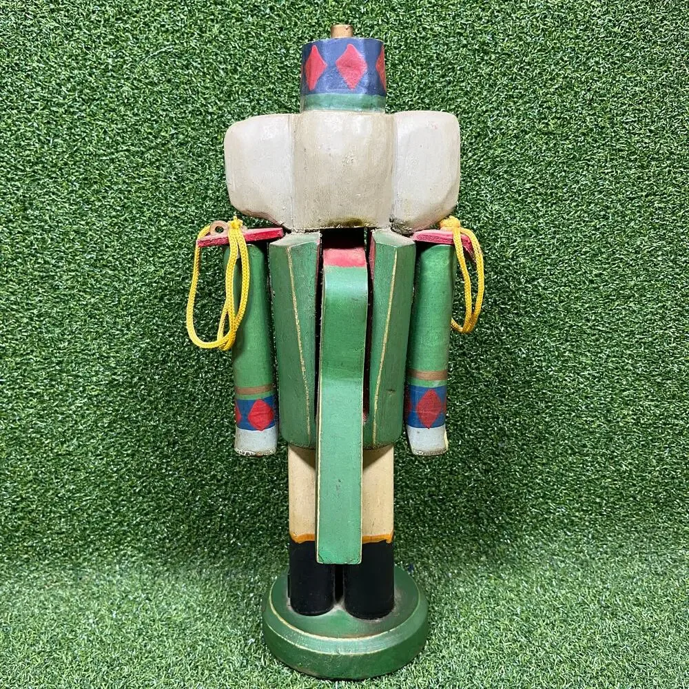 Vintage Wood Animal Nutcracker Set 3 Elephant Zebra Horse Soldier Folk Art
